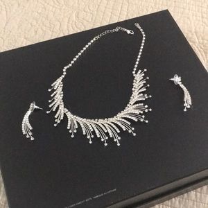 Rhinestone necklace $ Earrings